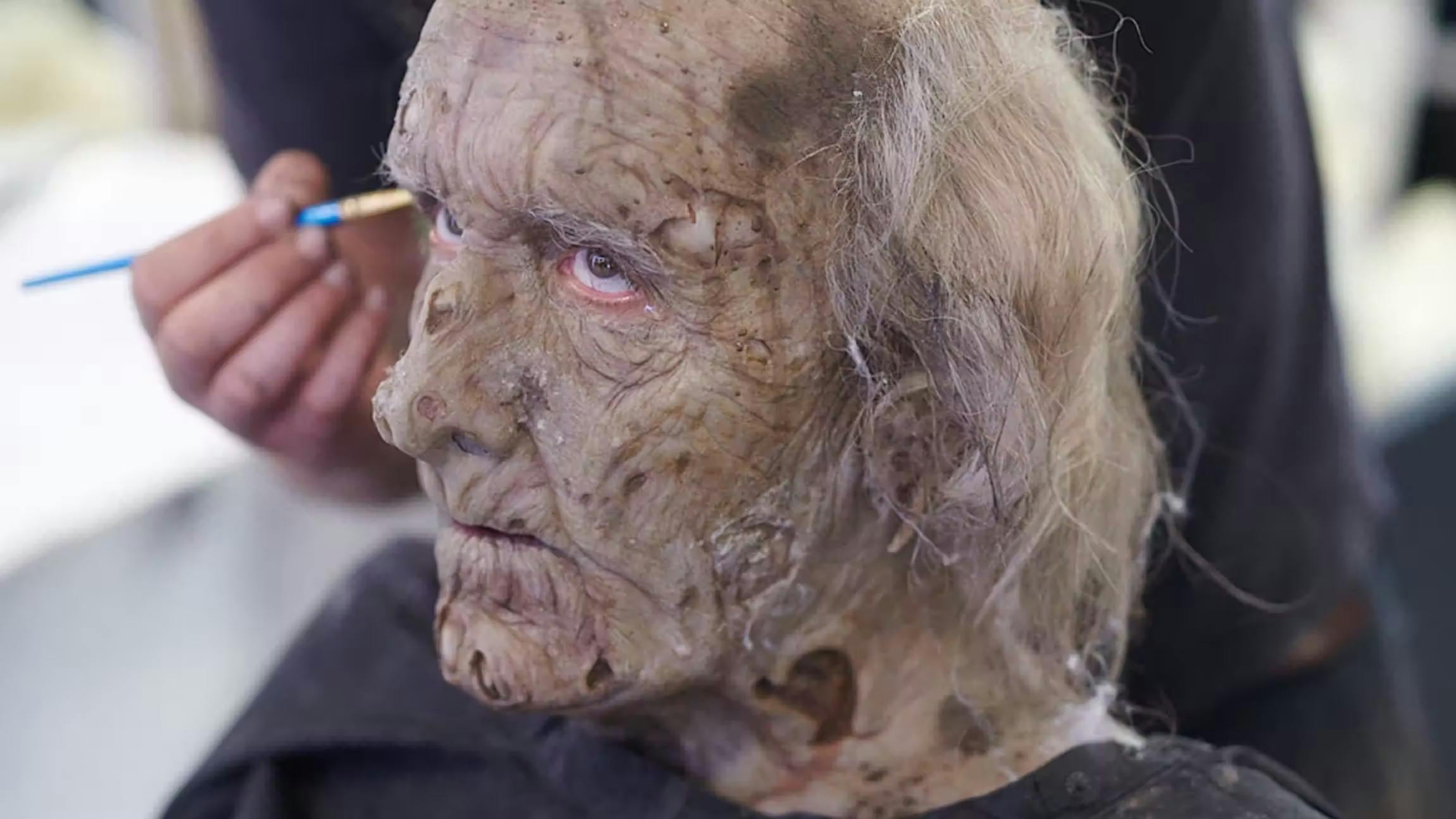 A prosthetic mask used for an Upwork commercial